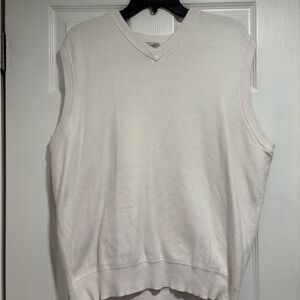 Vintage White V-Neck Sweater Vest